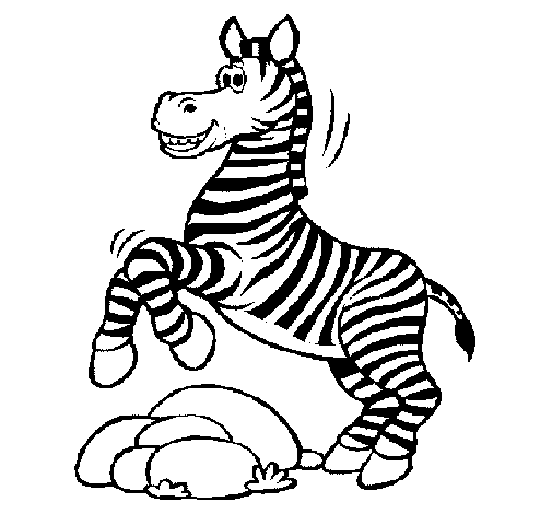 Dibuix de Zebra saltant pedres per Pintar on-line