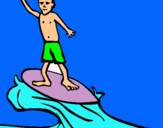 Dibuix Surfista pintat per 0na