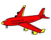 Dibuix Avió de passatgers  pintat per avió
