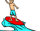 Dibuix Surfista pintat per 8 lluc