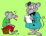 Dibuix Doctor i pacient ratolí pintat per LAIA  ANGLES