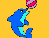 Dibuix Dofí jugant amb una pilota pintat per Dofi bocaf
