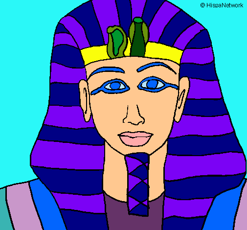 Dibuix Tutankamon pintat per serp