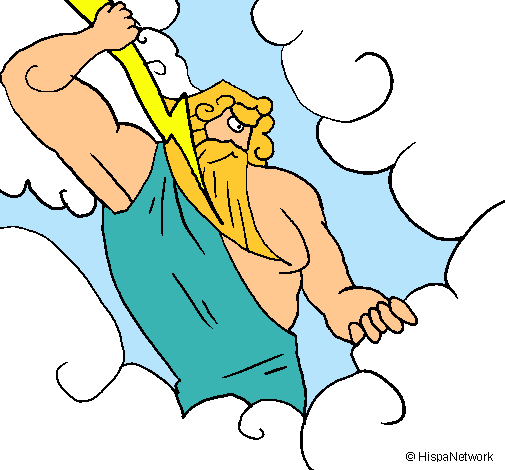 Dibuix Déu Zeus pintat per ana