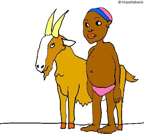 Cabra i nen africà