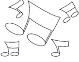 Dibuix Notes musicals  pintat per pepi