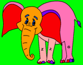 Dibuix Elefant feliç pintat per jana