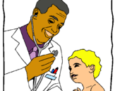 Dibuix Metge amb el estetoscopio pintat per mariona