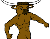 Dibuix Cap de búfal pintat per carlota
