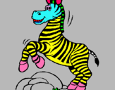 Dibuix Zebra saltant pedres pintat per bobkbébklbobbpb