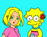Dibuix Sakura i Lisa pintat per ALBA ESCOLÀ