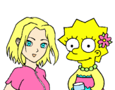 Dibuix Sakura i Lisa pintat per noelia