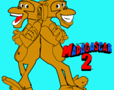 Dibuix Madagascar 2 Manson i Phil 2 pintat per marc comte
