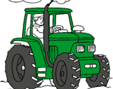 Dibuix Tractor en funcionament  pintat per simarnjeet