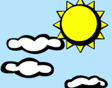 Dibuix Sol i núvols 2 pintat per NUBOLS