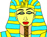 Dibuix Tutankamon pintat per martí