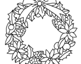 Dibuix Corona de flors nadalenca  pintat per pppppp