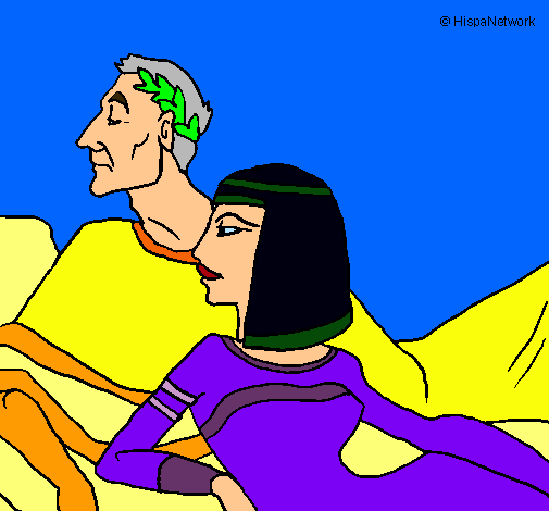 Dibuix Cèsar i Cleòpatra pintat per ferran vives