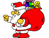 Dibuix Pare Noel amb el sac de regals  pintat per PARA NOEL