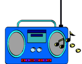 Dibuix Radio cassette 2 pintat per neus