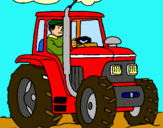 Dibuix Tractor en funcionament  pintat per Andres