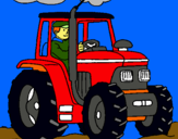 Dibuix Tractor en funcionament  pintat per miguel 15