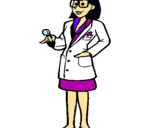 Dibuix Doctora amb ulleres pintat per Judith dibujo