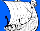 Dibuix Vaixell viking pintat per josep