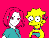 Dibuix Sakura i Lisa pintat per MARIA MAS FAR 