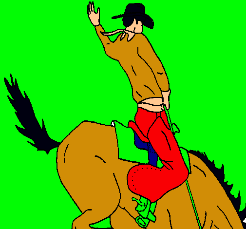 Dibuix Vaquer a cavall pintat per ot