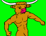Dibuix Cap de búfal pintat per eloi