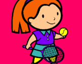 Dibuix Noia tennista pintat per CHICA TENISTA