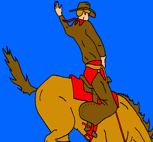 Dibuix Vaquer a cavall pintat per michel jacson