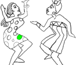Dibuix Dones ballant pintat per merce