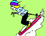 Dibuix Esquiadora pintat per carol  tome