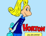 Dibuix Horton - Sally O'Maley pintat per xesca