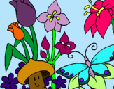 Dibuix Fauna i flora pintat per IRENE FU
