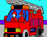 Dibuix Cotxe de bombers pintat per eric   miralpeix