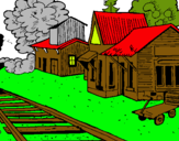 Dibuix Estació de tren pintat per julia