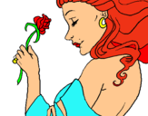Dibuix Princesa amb una rosa pintat per PAAUUULLLLLAA