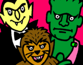 Dibuix Personatges Halloween pintat per arigato