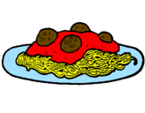 Dibuix Espaguetis amb carn pintat per marayha