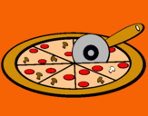 Dibuix Pizza pintat per montserrat