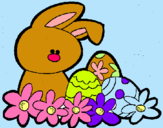 Dibuix Conillet de Pasqua pintat per Bona  Pasqua. MONTSE