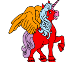 Dibuix Unicorn amb ales pintat per letizia