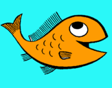 Dibuix Peix pintat per peixet taronji