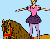 Dibuix Trapezista a sobre de cavall pintat per Evita