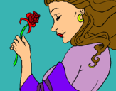 Dibuix Princesa amb una rosa pintat per ANNA