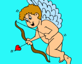 Dibuix Cupido amb grans ales pintat per JOAN  VALLE  SOLER
