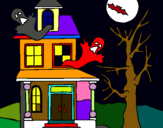 Dibuix Casa fantansma pintat per terror